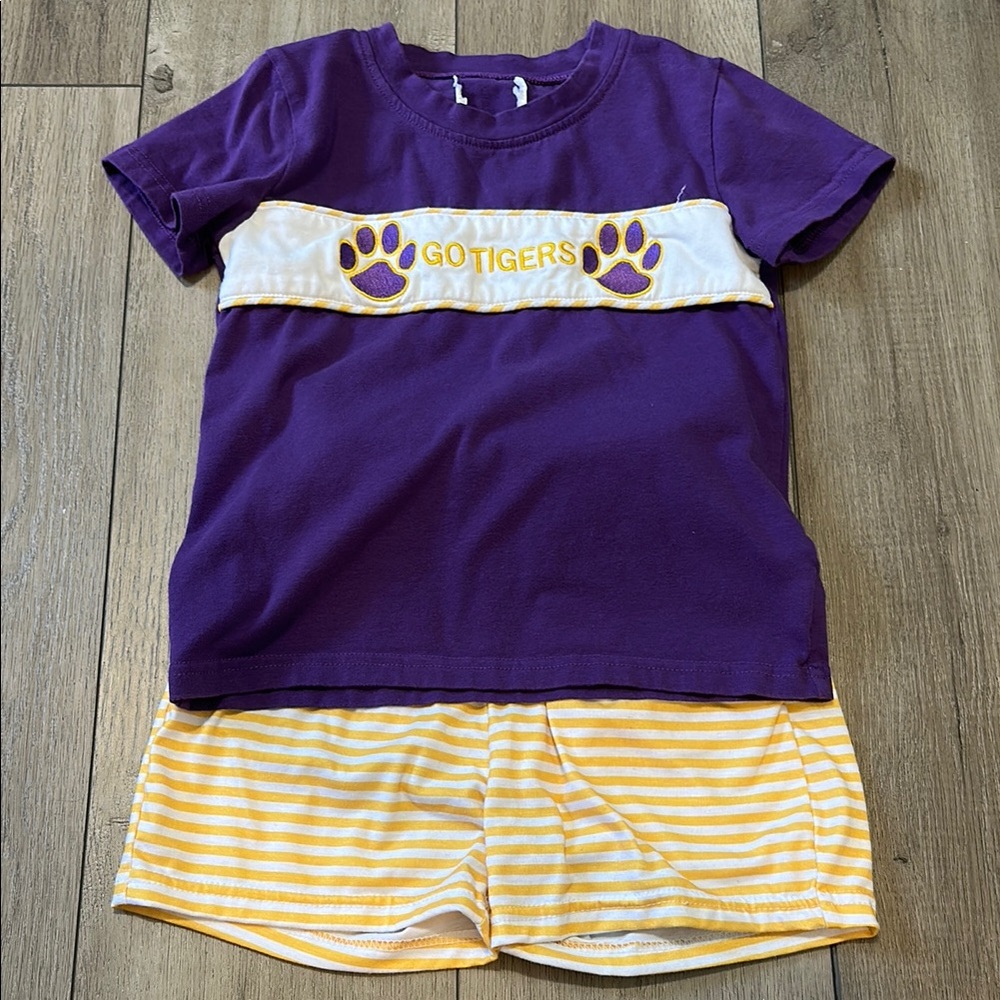 LSU Purple and Yellow Kids Outfit